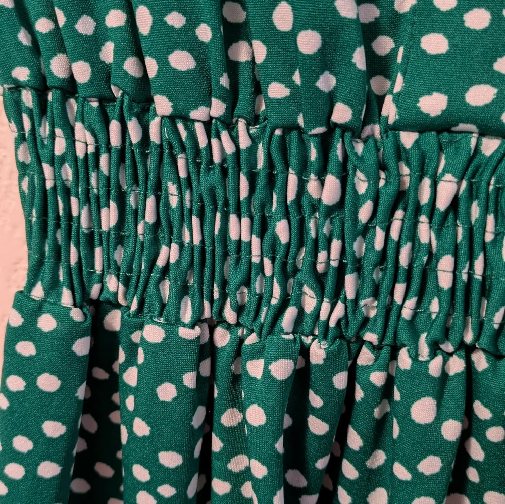 Kate & Lily Kelly Green Polka Dot Dress - Picture 3 of 7